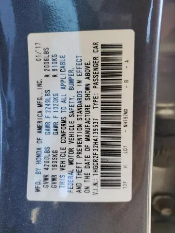 2017 HONDA ACCORD LX