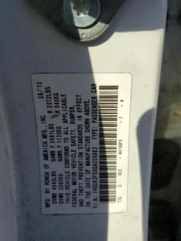 2016 HONDA ACCORD TOURING  