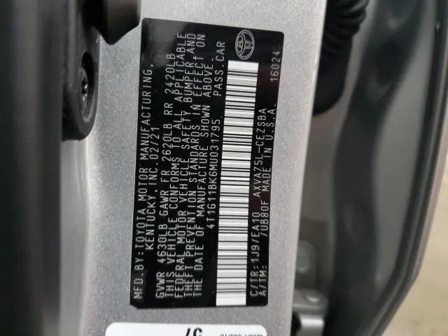 2021 TOYOTA CAMRY SE  