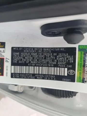 2015 TOYOTA CAMRY LE  