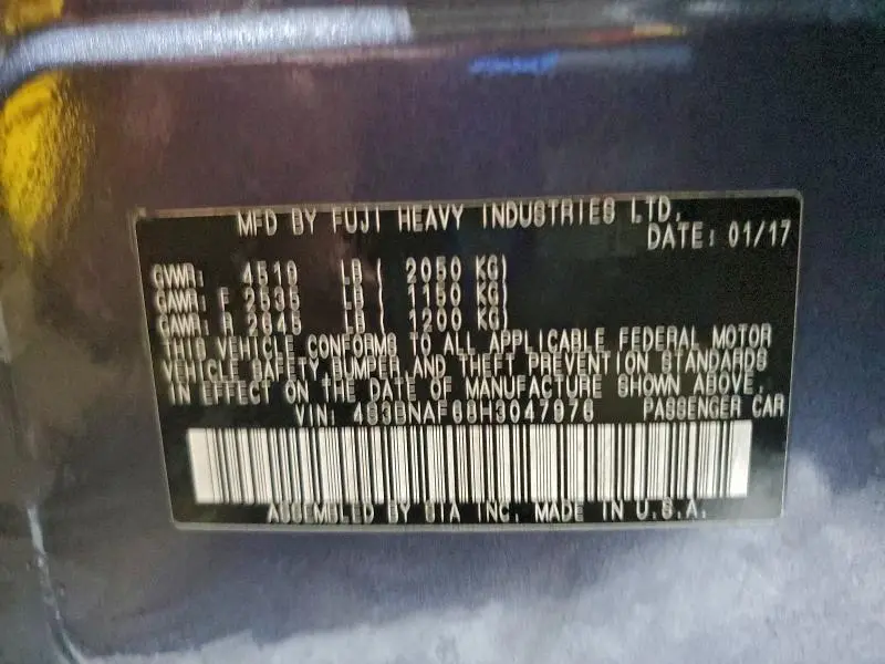 2017 SUBARU LEGACY 2.5I PREMIUM  