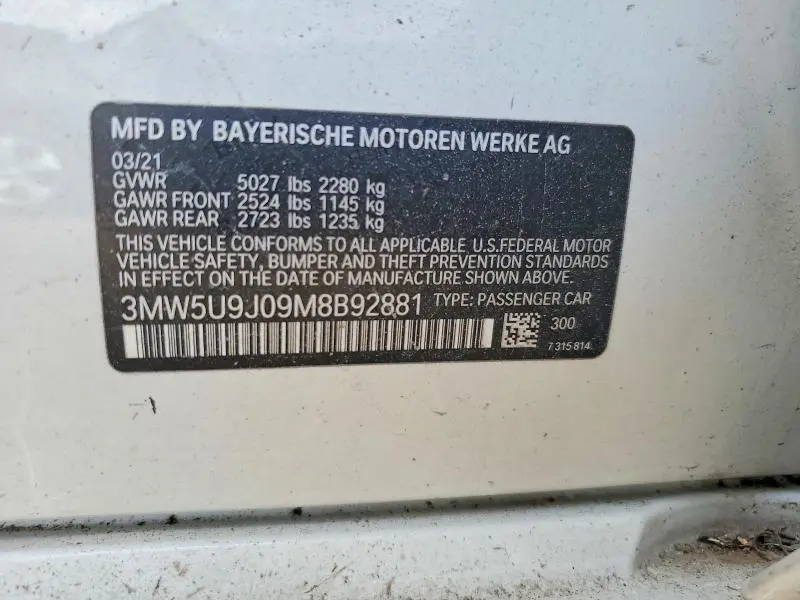 2021 BMW M340XI   