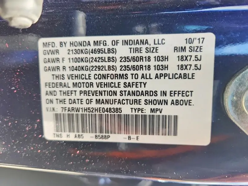 2017 HONDA CR-V EX  