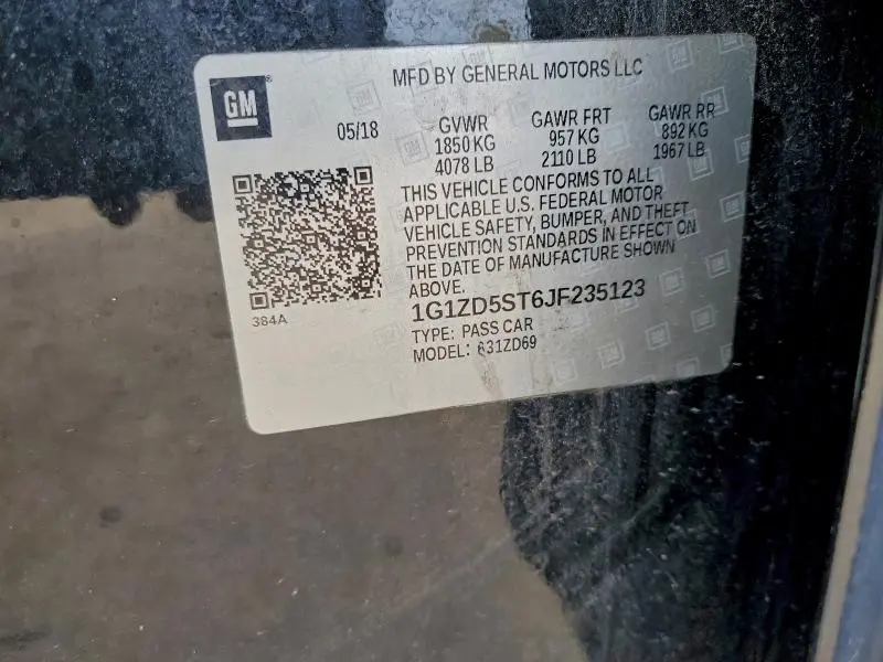 2018 CHEVROLET MALIBU LT  