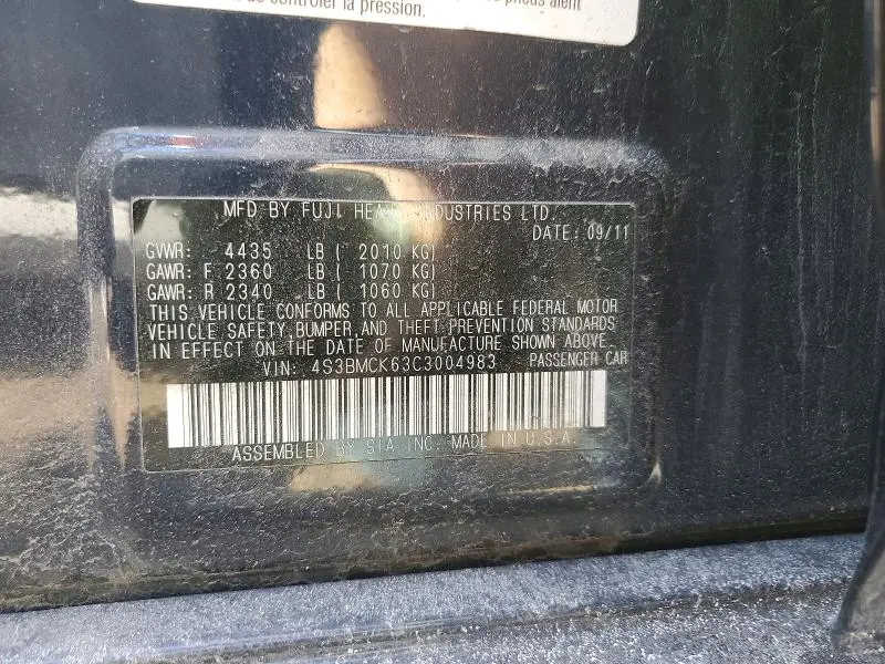 2012 SUBARU LEGACY 2.5I LIMITED  