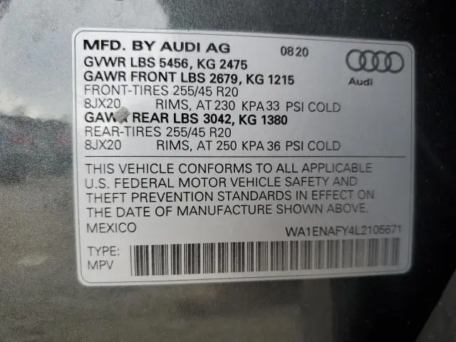 2020 AUDI Q5 TITANIUM PREMIUM PLUS