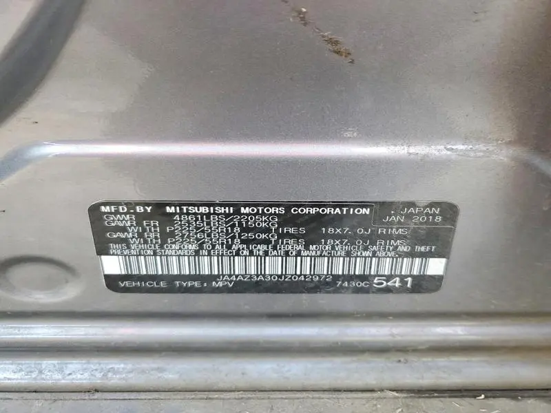 2018 MITSUBISHI OUTLANDER SE  