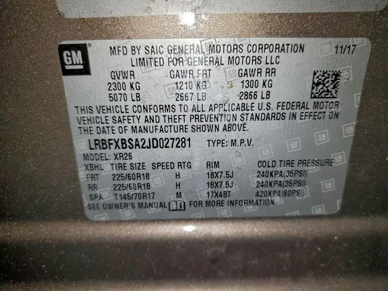 2018 BUICK ENVISION PREFERRED  
