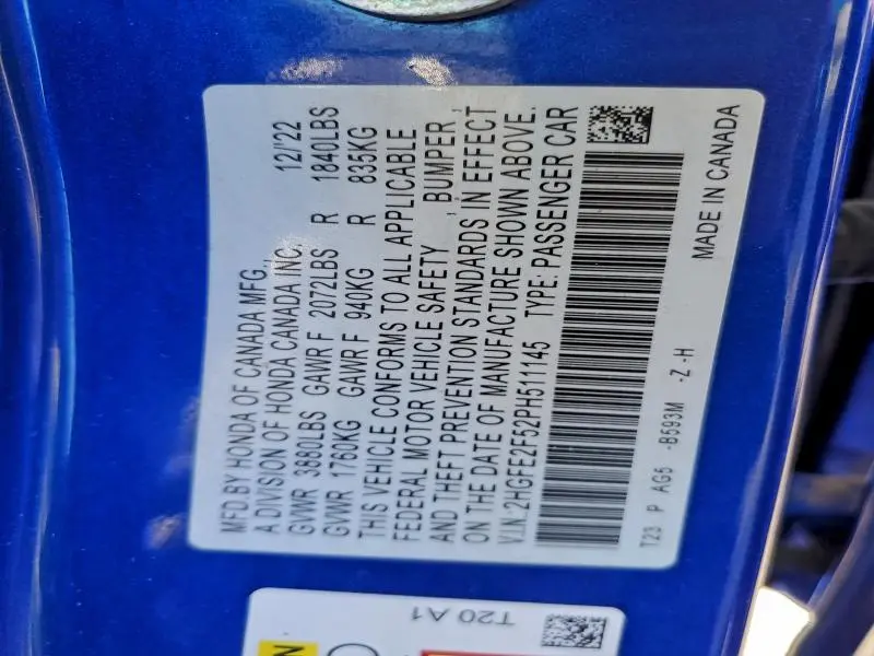 2023 HONDA CIVIC SPORT  