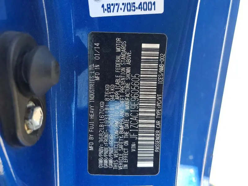 2014 SUBARU BRZ 2.0 LIMITED  