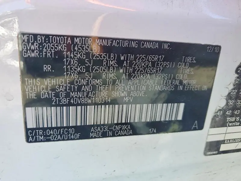 2011 TOYOTA RAV4 BASE  