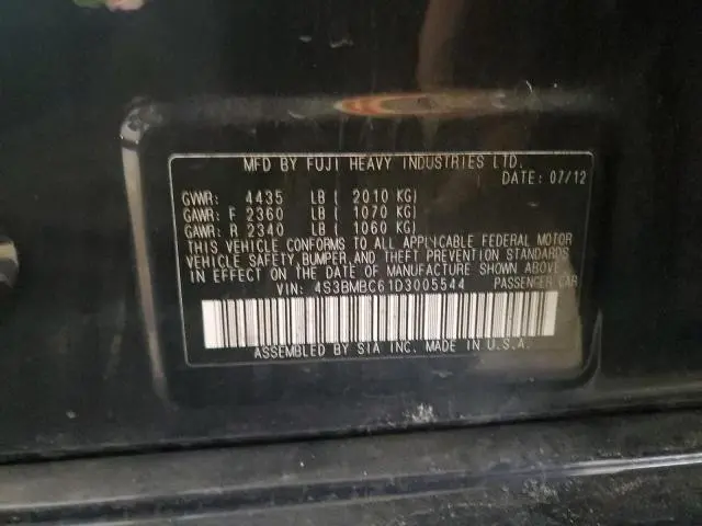 2013 SUBARU LEGACY 2.5I PREMIUM  