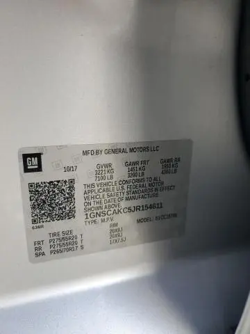 2018 CHEVROLET TAHOE C1500 LS  