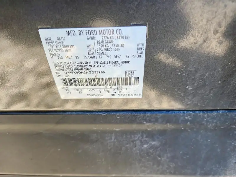 2017 FORD EXPLORER XLT  