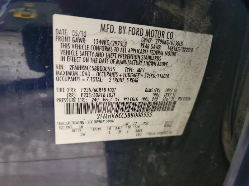 2011 FORD FLEX SEL  