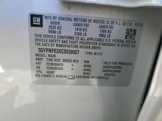 2012 CADILLAC SRX PREMIUM COLLECTION  