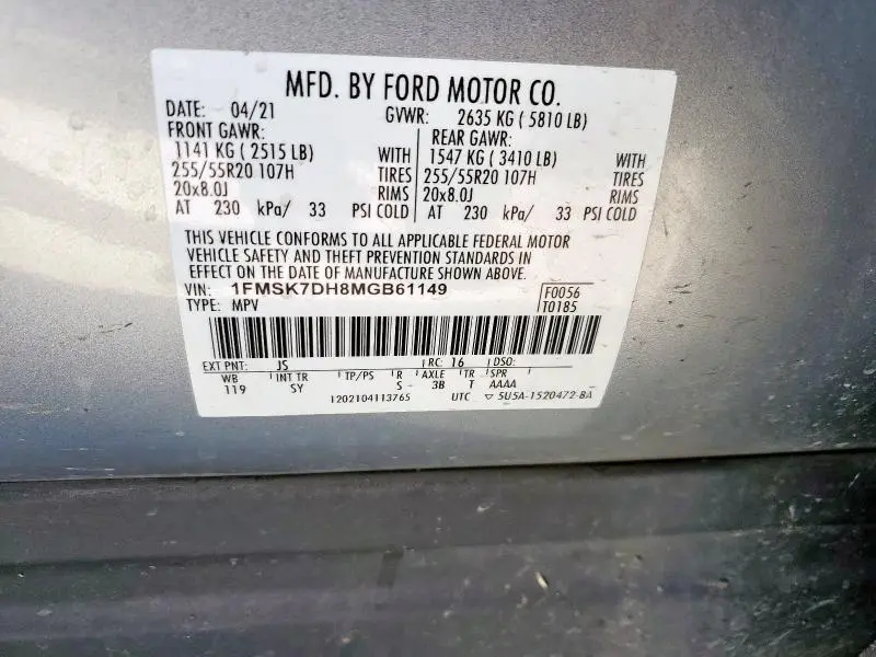 2021 FORD EXPLORER XLT  
