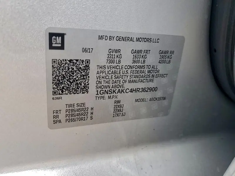 2017 CHEVROLET TAHOE K1500 LS  