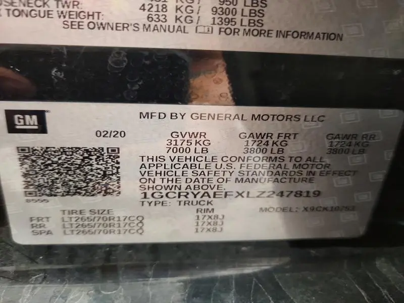 2020 CHEVROLET SILVERADO K1500  
