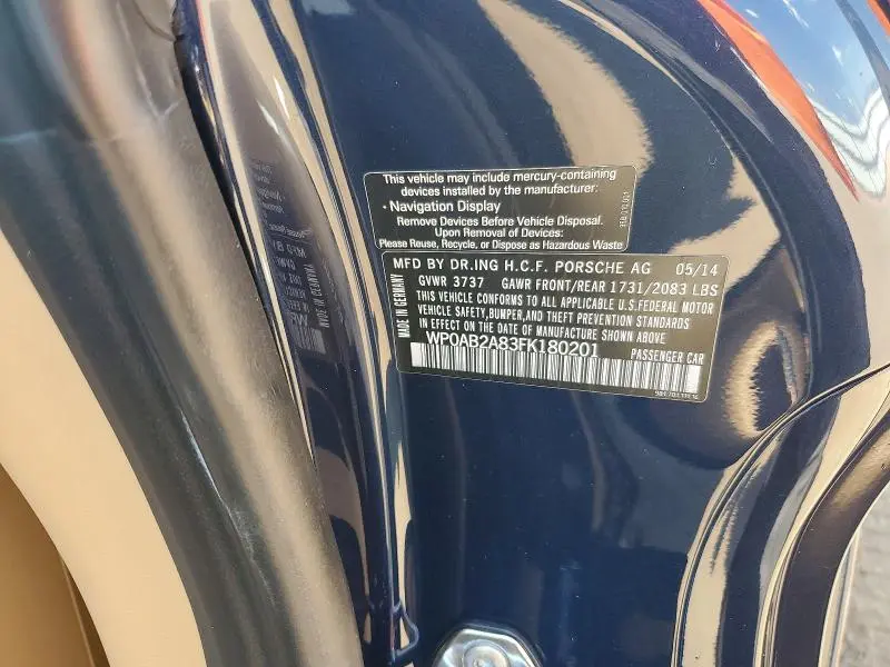 2015 PORSCHE CAYMAN S  