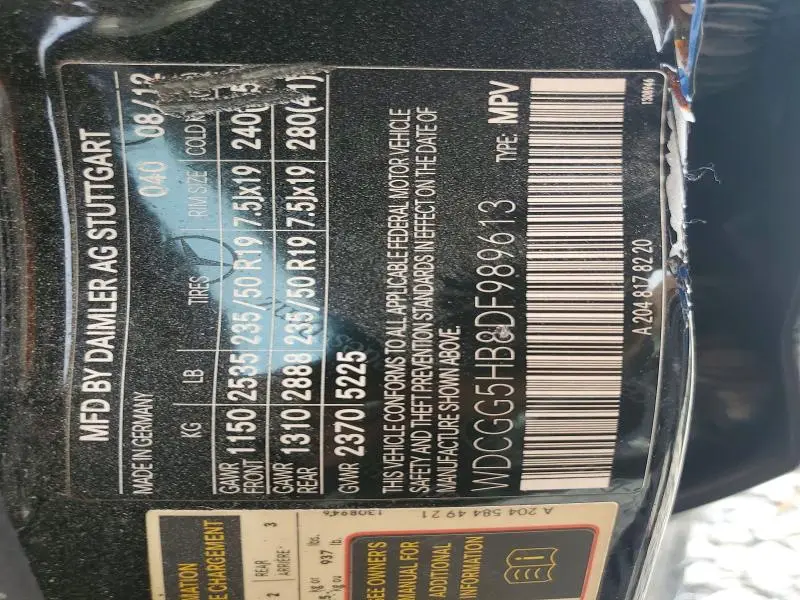 2013 MERCEDES-BENZ GLK 350  