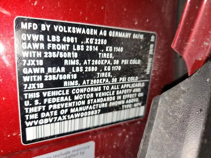 2010 VOLKSWAGEN TIGUAN SE  