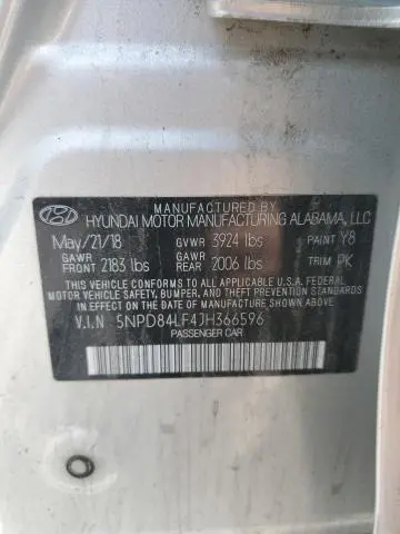 2018 HYUNDAI ELANTRA SEL  