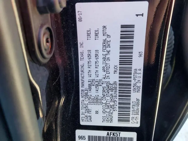 2018 TOYOTA TUNDRA CREWMAX SR5  