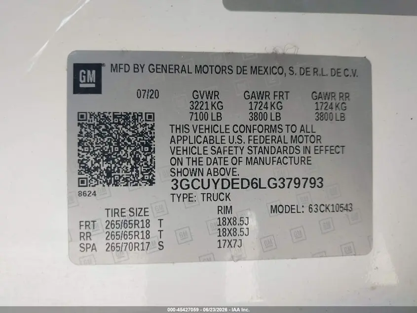 2020 CHEVROLET SILVERADO 1500  