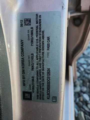 2013 CHEVROLET SPARK 1LT