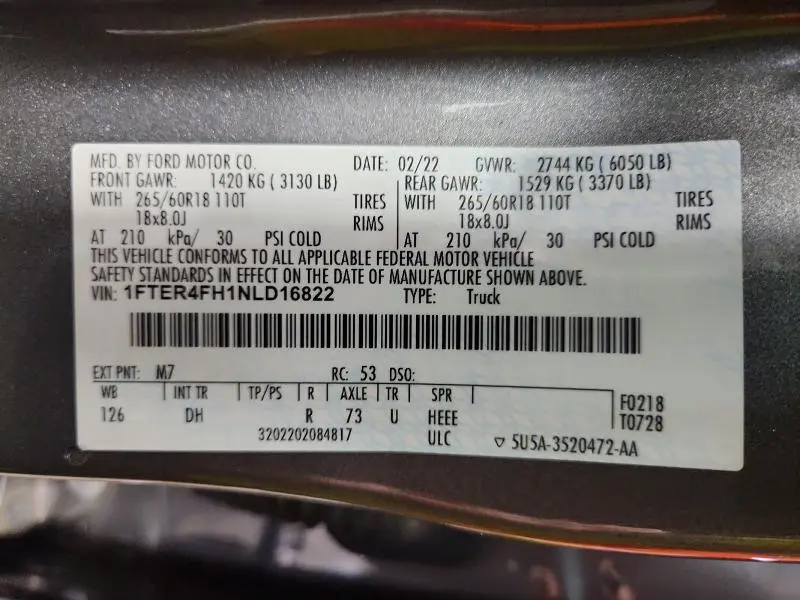 2022 FORD RANGER XL  