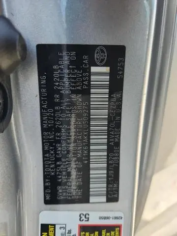 2020 TOYOTA CAMRY XSE  