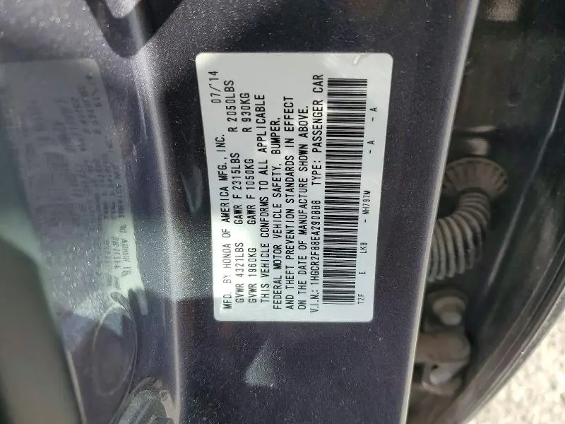 2014 HONDA ACCORD EXL  