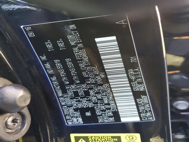 2016 TOYOTA HIGHLANDER LIMITED  