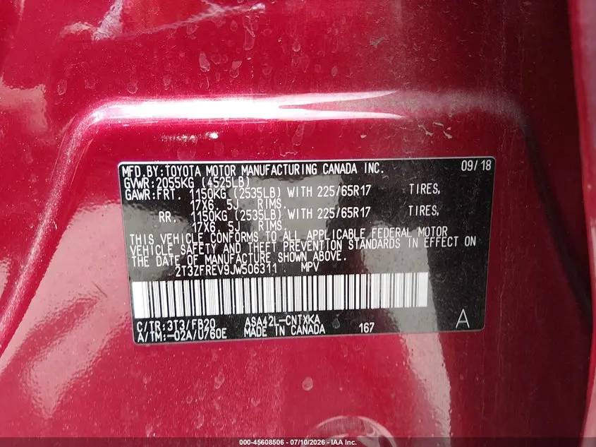 2018 TOYOTA RAV4 LE