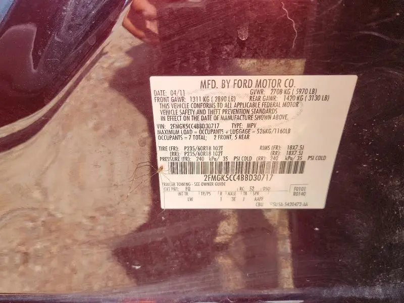 2011 FORD FLEX SEL  