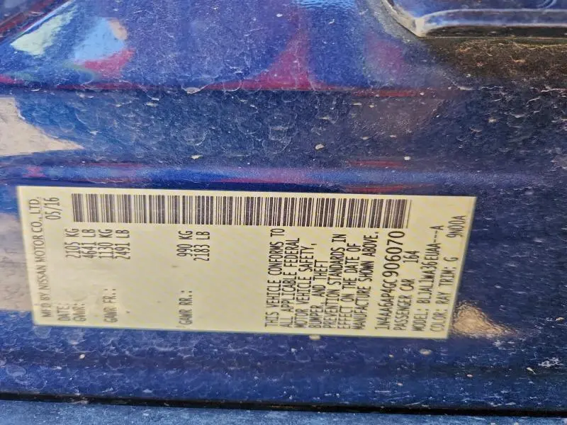 2016 NISSAN MAXIMA 3.5S  