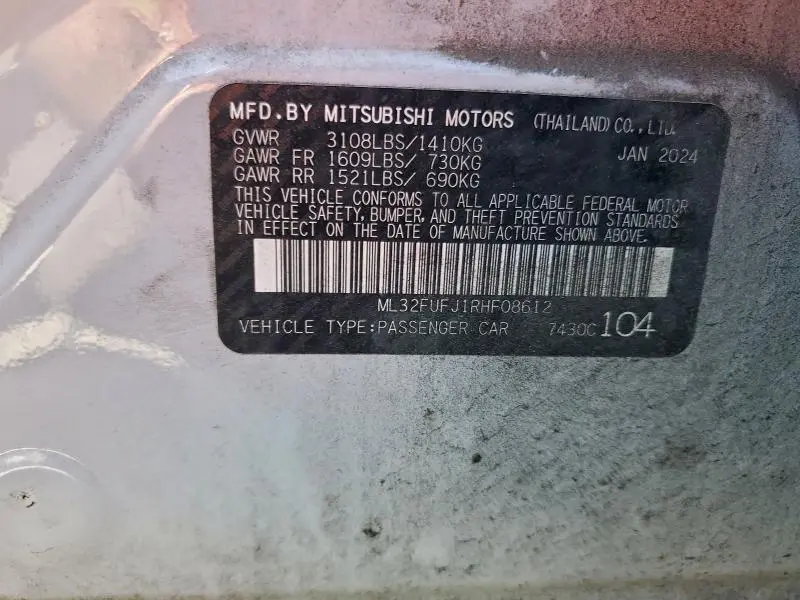2024 MITSUBISHI MIRAGE G4 ES  