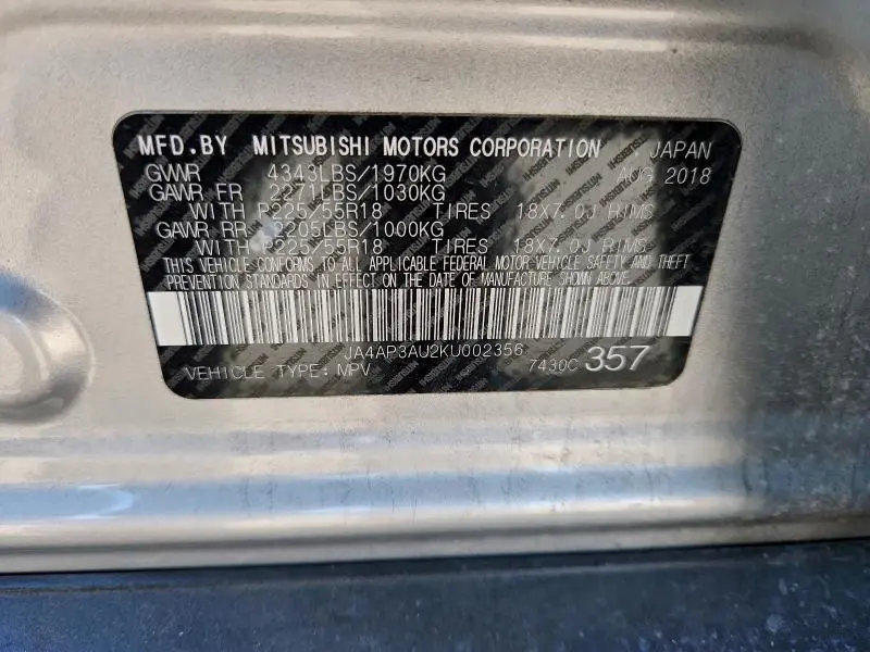 2019 MITSUBISHI OUTLANDER SPORT ES  