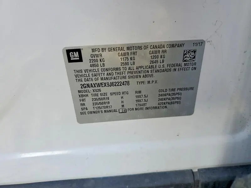 2018 CHEVROLET EQUINOX PREMIER  