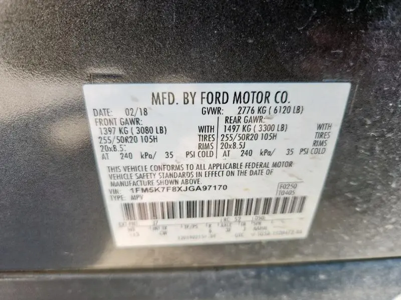 2018 FORD EXPLORER LIMITED  