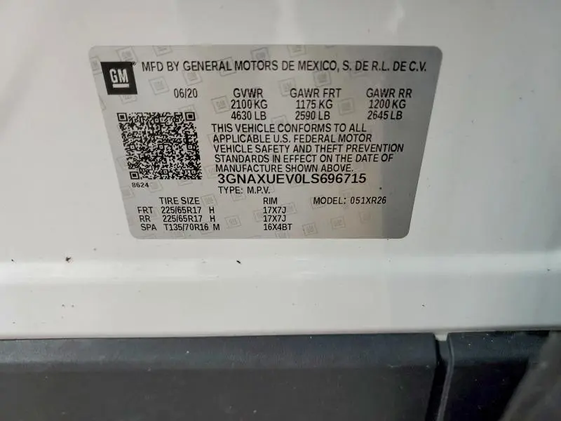 2020 CHEVROLET EQUINOX LT  