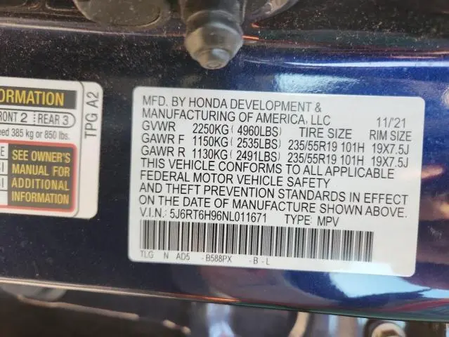 2022 HONDA CR-V TOURING  