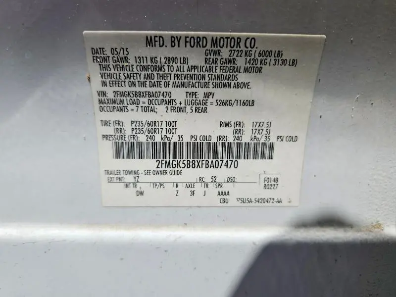 2015 FORD FLEX SE  