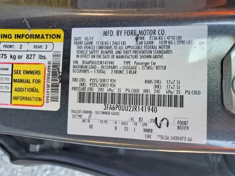 2018 FORD FUSION S HYBRID  