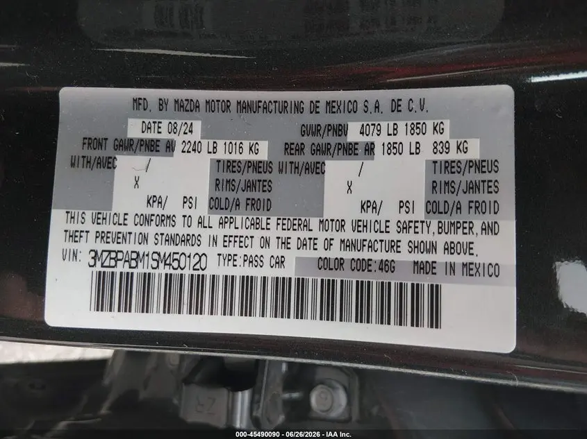 2025 MAZDA MAZDA3 2.5 S SELECT SPORT