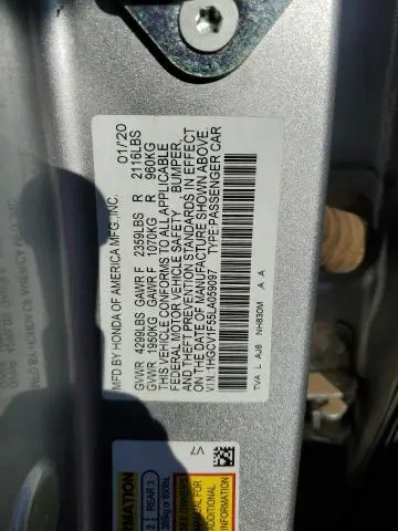 2020 HONDA ACCORD EXL  