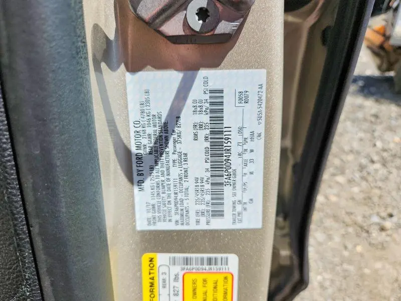 2018 FORD FUSION TITANIUM/PLATINUM  