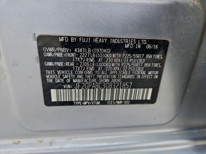 2016 SUBARU CROSSTREK PREMIUM  