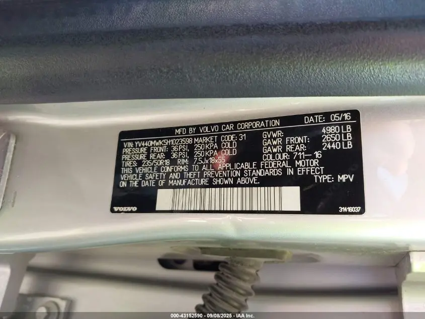 2017 VOLVO V60 CROSS COUNTRY T5